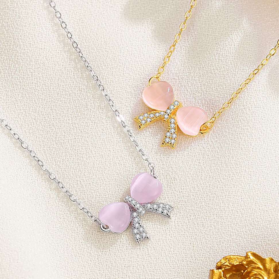 925 Silver Bow Sweetheart Necklace