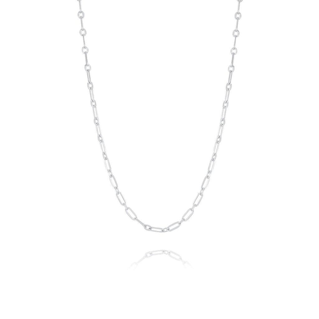 Chain Necklace 18ct White Gold Plated Vermeil on Sterling Silver of Trendolla - Trendolla Jewelry