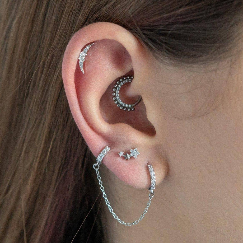 North Star Piercing Barbell Earrings Ball Back Earrings Nap Earrings - Trendolla Jewelry