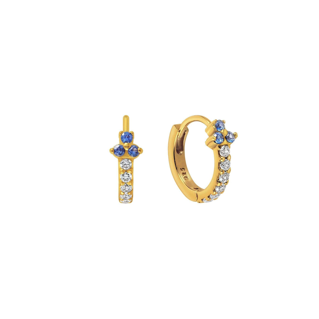 Pave Trio Huggies Earrings - Trendolla Jewelry