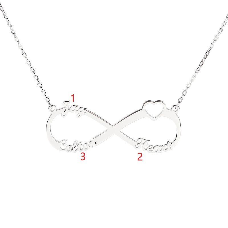 Trendolla Heart Shape Three Name Necklace
