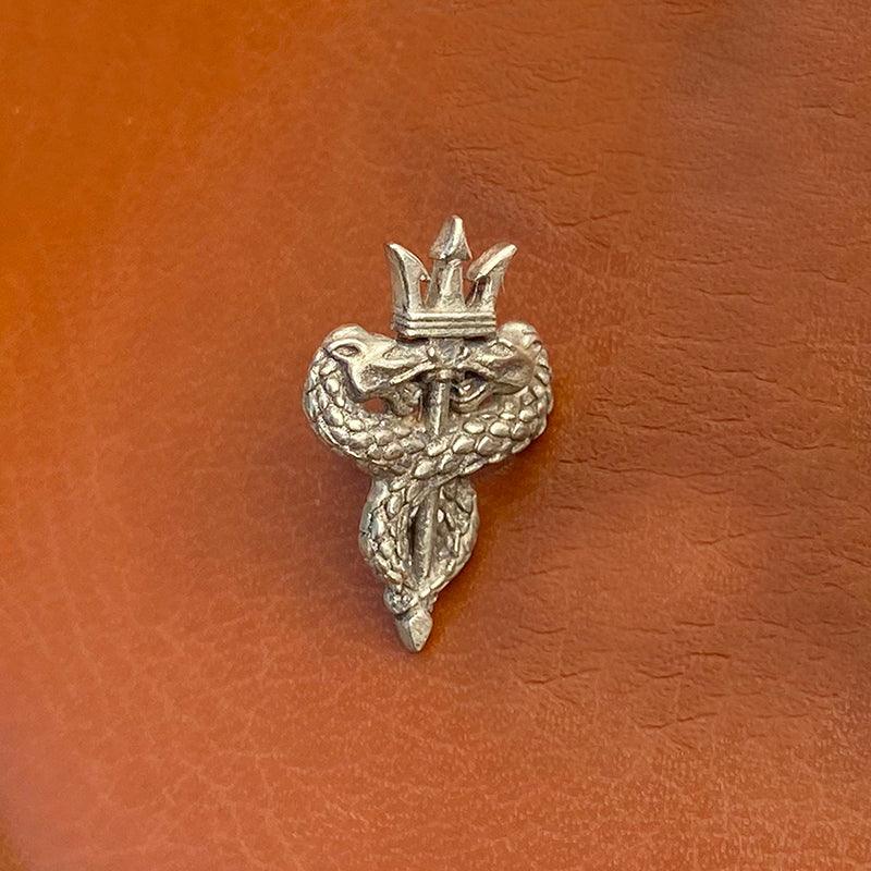 Trendolla Sterling Silver Vintage Double Dragon Pin Brooch - Trendolla Jewelry